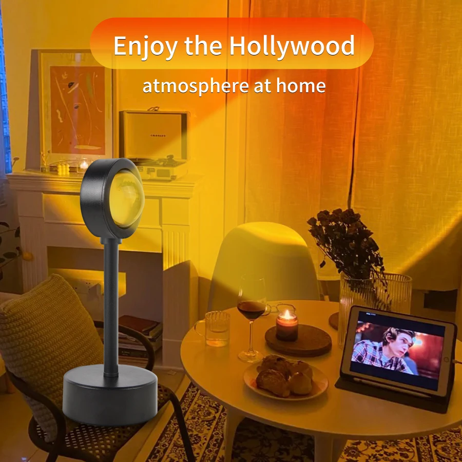 USB Sunset Lamp Sunset Projector Mood Light soggiorno camera da letto Night Light Room Decor Bar Atmosphere Photography Background