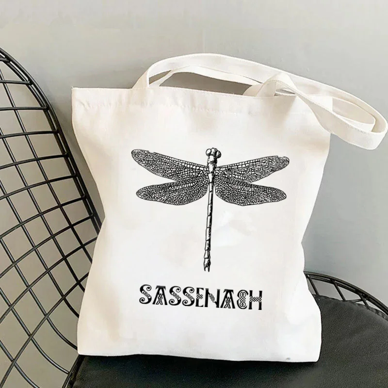 Shopper Dragonfly paper sassenach outlander Bag Harajuku women Shopping Bag Canvas Shopper Bag Tote Bag Shoulder Lady Bag