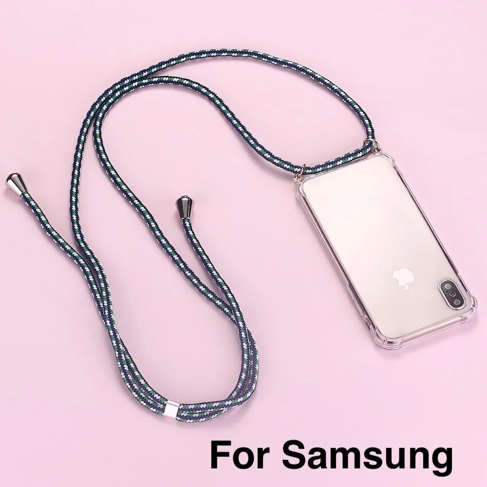 Strap Cord Chain Phone Tape Necklace Lanyard Mobile Phone Case for Carry to Hang For SAMSUNG S8 S9 S10 Note9  A50 A70 A7 A8 A9