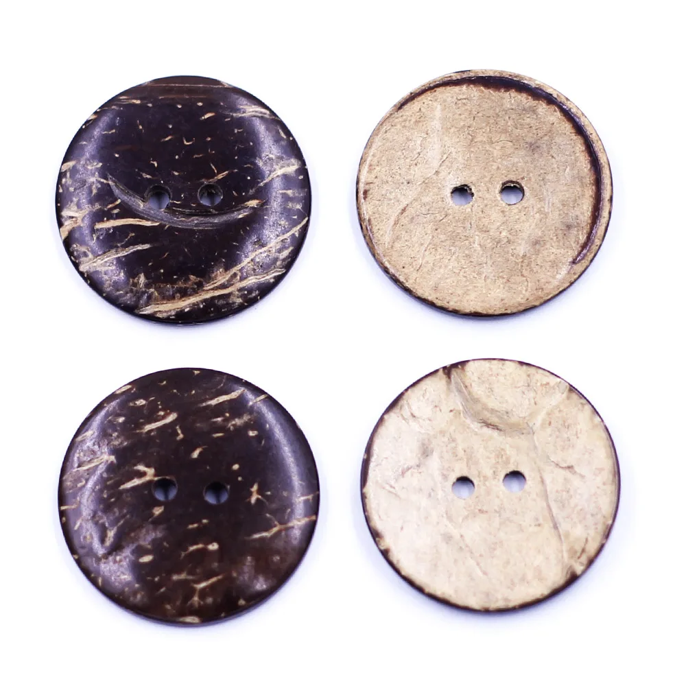 

200Pcs Natural Coconut Shell Buttons 2 Holes Round Sewing Button For Men's Women's Overcoat Eco-friendly DIY Crafts Accessories