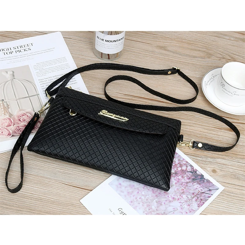 Women\'s PU Crossbody Bags Adjustable Shoulder Strap New Fashion Diamond Lattice Shoulder Bags Comfortable Wrist Strap Female Bag