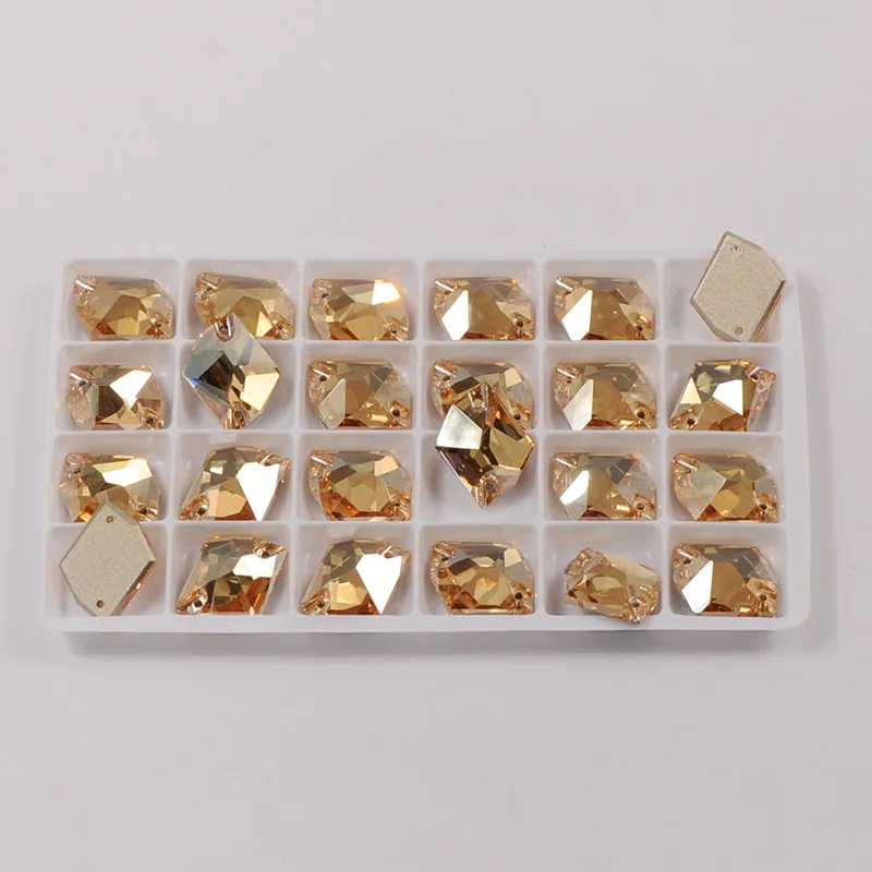 YANRUO 3265 Cosmic Golden Shadow Flat Back Rhinestones Decor Sew On Stones Sewing Crystal Stone Gold Diamante