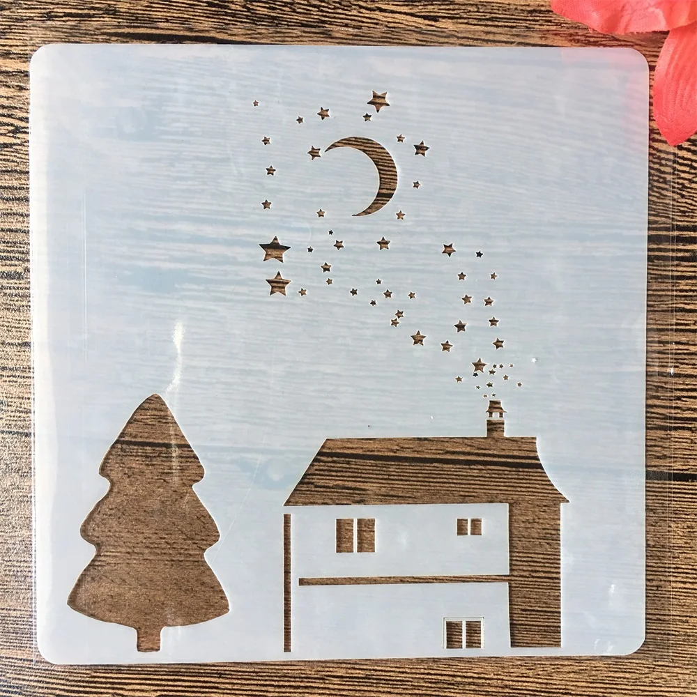 9Pcs/Set 13cm Leaves Tree  DIY Layering Stencils Painting Scrapbook Coloring Embossing Album Decorative Template