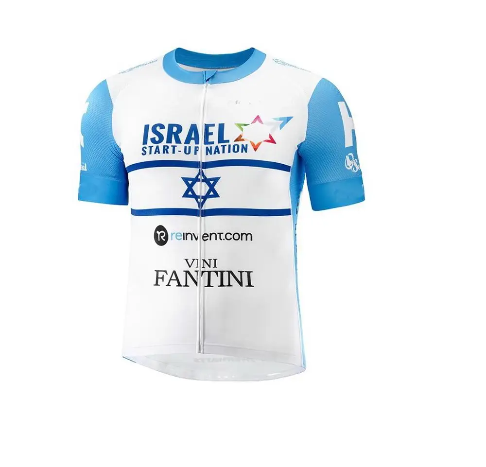 2020 Israel Start Up Nation  Team Champion Men's Cycling Jersey Short Sleeve Bicycle Clothing With Bib Shorts Ropa Ciclismo