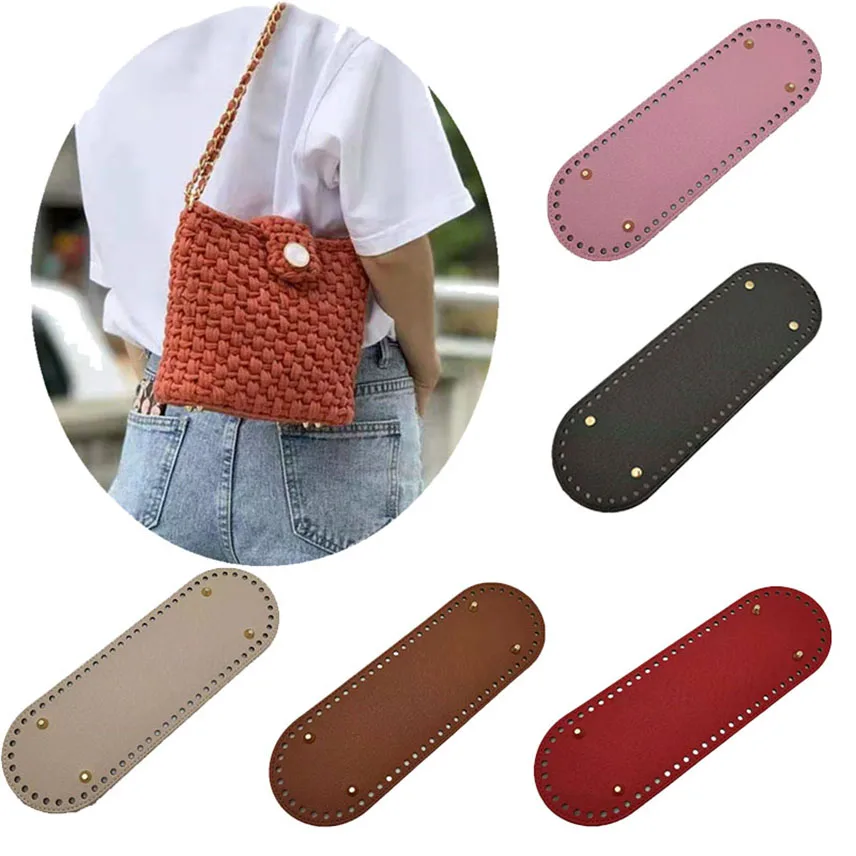 

30x10cm Oval Leather Bag Bottom Handmade Bag Replacement Bottom for Bag Long DIY Crochet Cushion Pad Purse Making