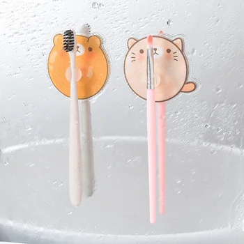 만화 벽걸이 형 칫솔 홀더 연필 키 체인 스토리지 홀더 후크 면도기 주최자 어린이를위한 칫솔 스토리지 