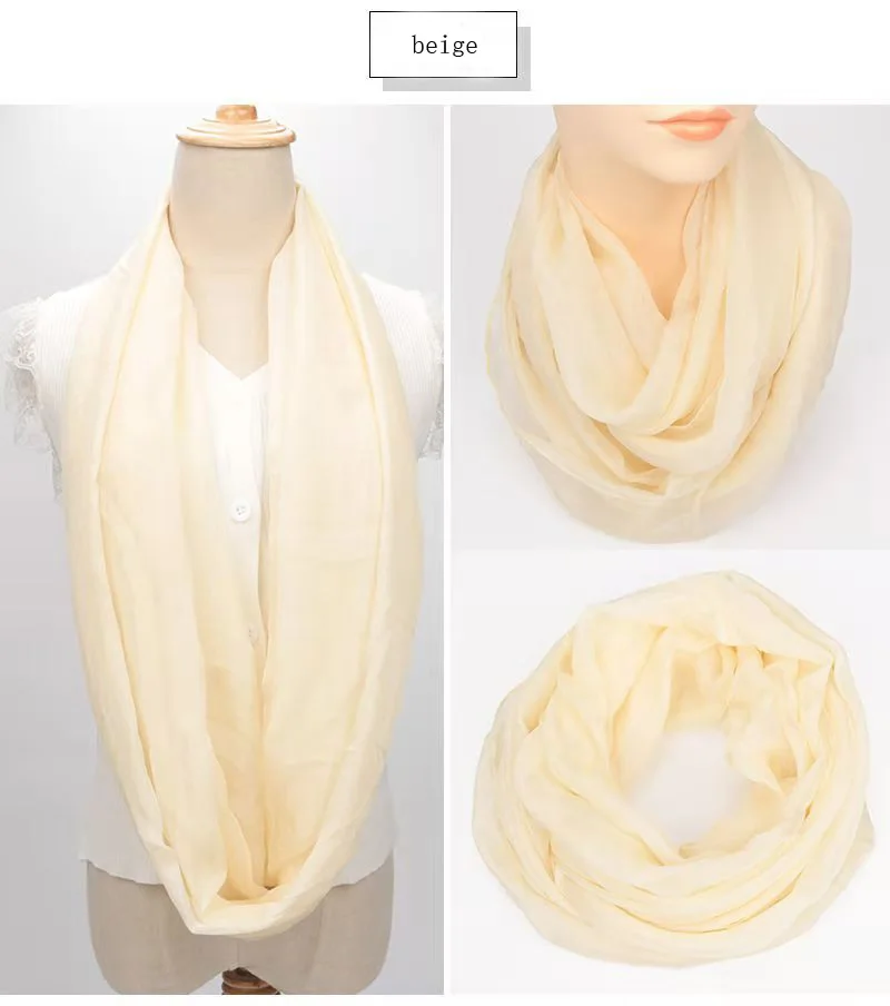 Spring Autumn Chiffon Hedging Bib Pure Color Wild Neck Scarf Women's Soft Light Breathable Decorative Beach Sunscreen Gauze D62