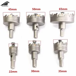 6 pc Carbide Tip Drill Hole Saw 22/30/35/45/50/65 Drill Bit Set Hole Saw Cutter For Stainless Steel Metal Alloy