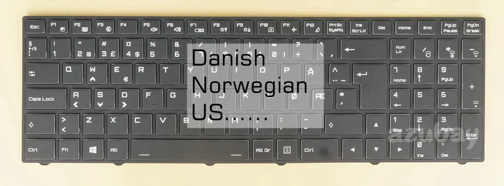 US Danish Norwegian Keyboard For Clevo PA70EP6-G PA70ES PA70ES-G PA71EP6 PA71EP6-G PA71ES PA71ES-G Per-Key RGB Backlit