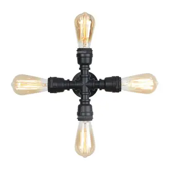 黑色壁燈 復古 E27 壁燈 水管壁燈 無開關 蒸氣龐克風格 走廊地下室燈 10 最佳銷售 蒸氣龐克燈 - №7