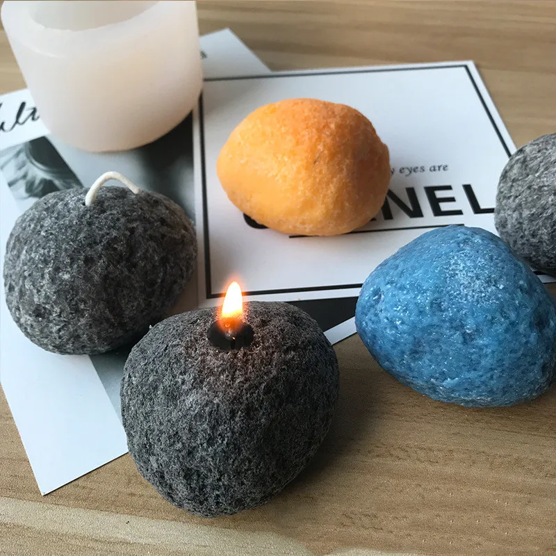 New Stone Candle Silicone Mold Soap Silica Gel DIY Aroma Gypsum Plaster Silicon Mould Cake Tools