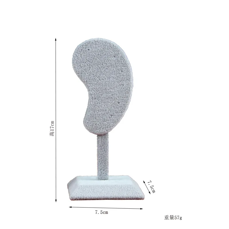 Fashion Ear Shape Earring Display Stand Jewelry Hanging Storage Tassel Stud Rack Necklace Bracelet Organizer Microfiber Holder
