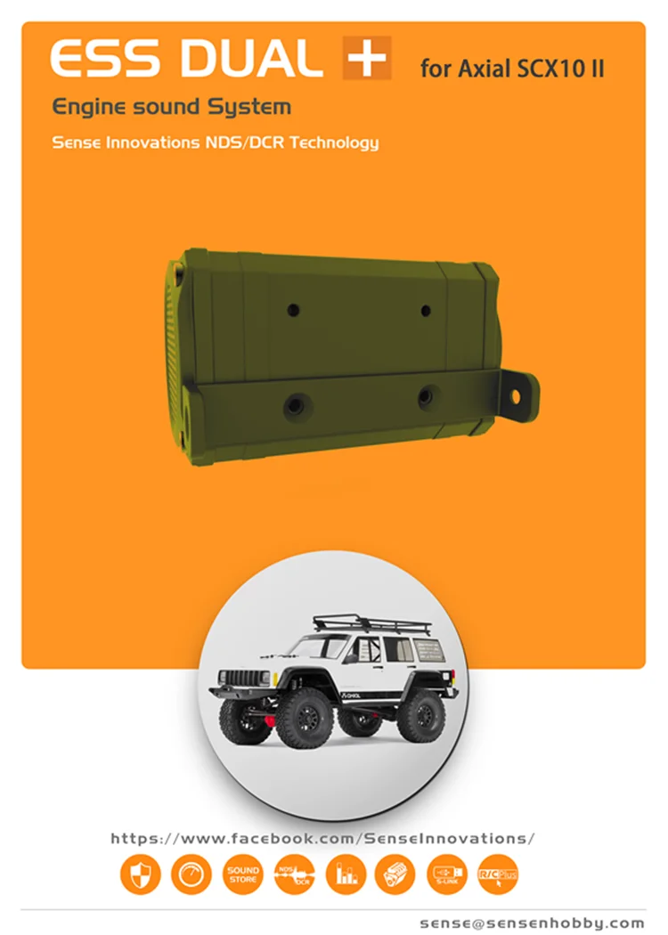 RC Car Sense ESS-ONE ESS-DUAL 2 Lautsprecher Motorgangssimulator für Axial SCX10 II WRAITH TRX-4 TRX4 TRX6 TRX-6
