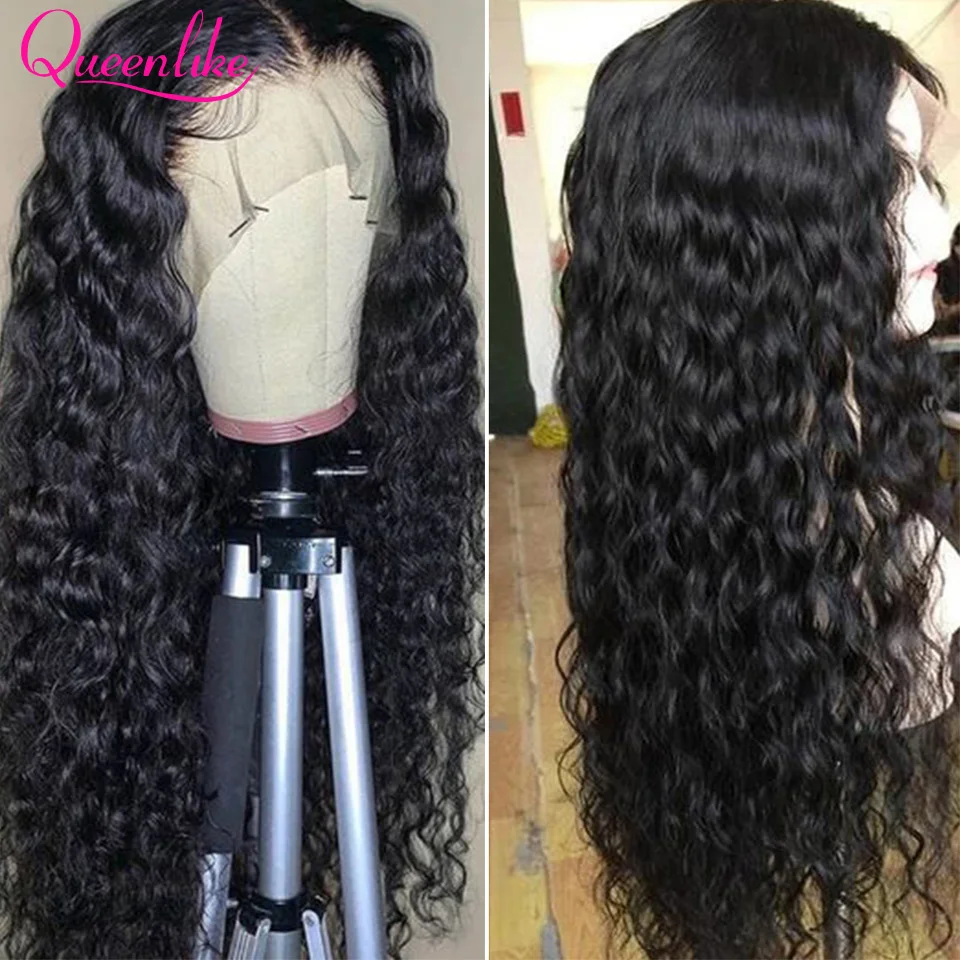 Brazilian Water Wave Lace Front Wig 100% Remy Human Hair Lace Wigs 5X5 Transparent Lace Closure Wig Long Curly Human Hair Wig