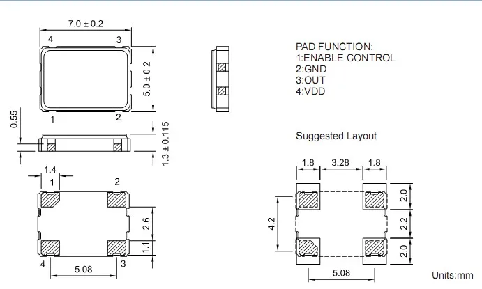 5pcsOriginally installed source patch crystal vibration OSC 5 x 7 5X7 5070 80MHZ 80M 80.000MHZ 3.3V 5v