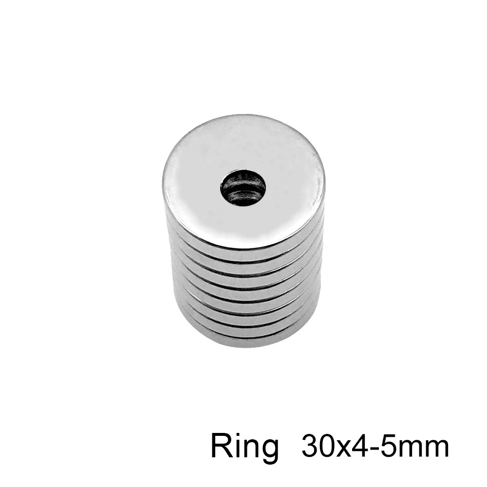 2 ~ 20 pieces of 30x4-5 ring disk 30x4mm hole 5mm rare earth magnet 30x4-5mm circular DIY magnet 30 * 4-5n35