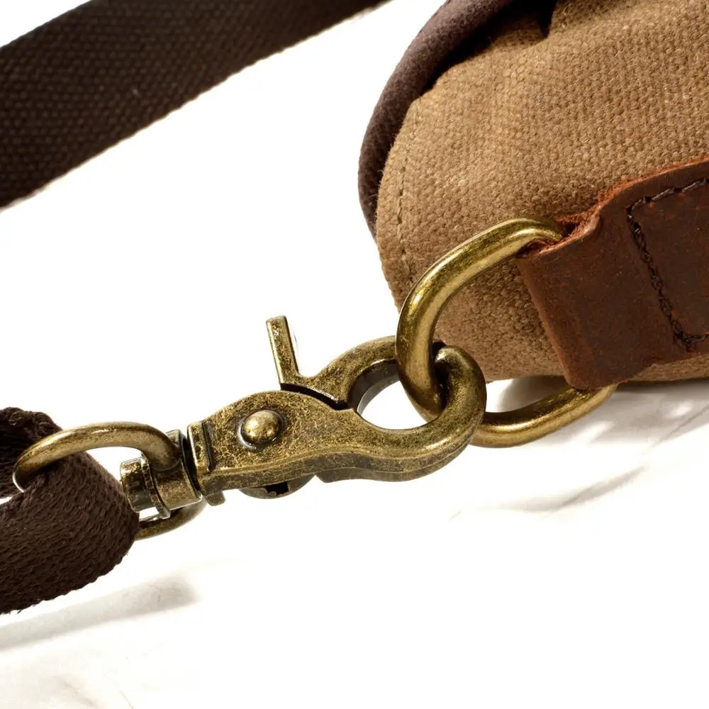 Bolso de hombro de lona encerada verde oliva, monedero de uso diario