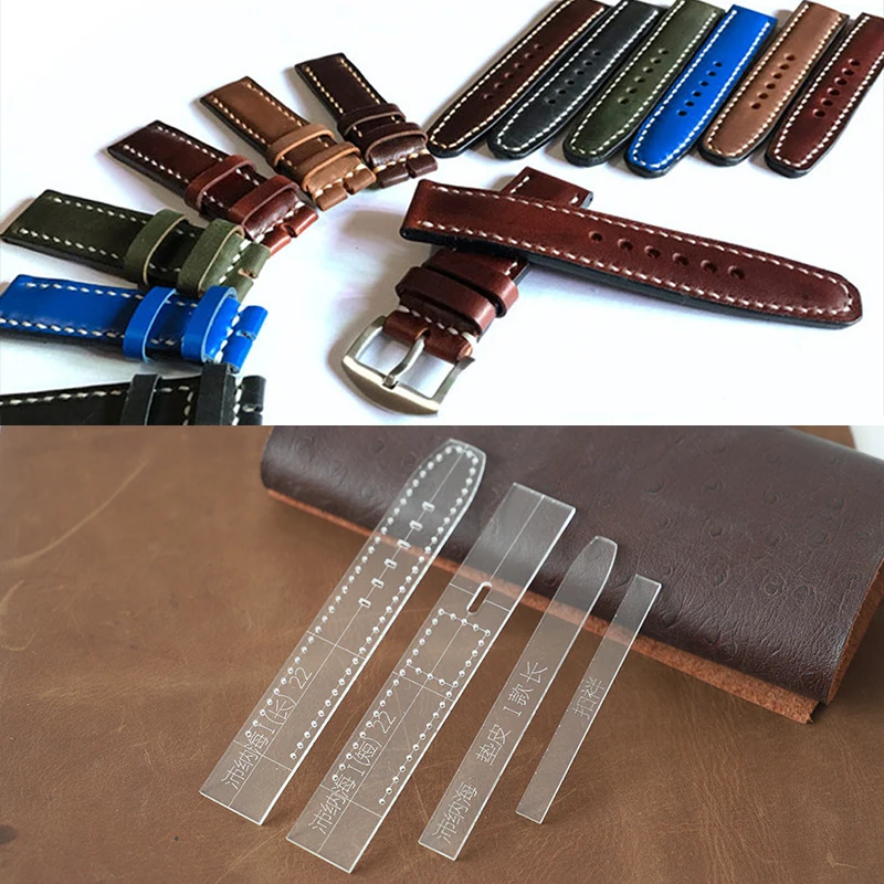 DIY Handmade Leather Wrist Watch Strap Acrylic Template Sewing Drawing Watchband Transparent Design Pattern Leather Stencil Tool