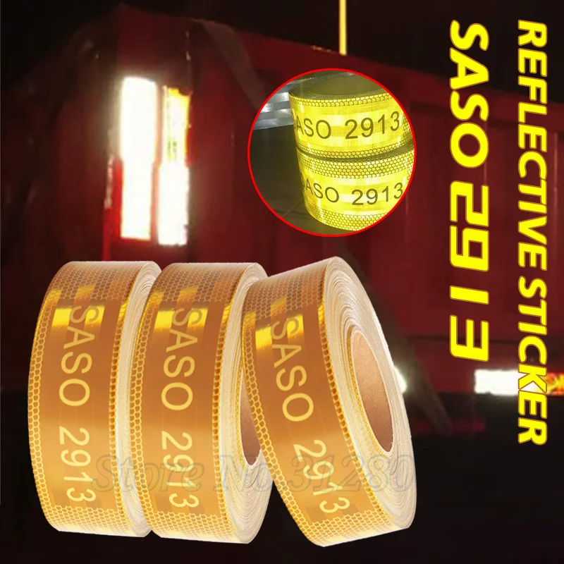 

5CM*45/25M SASO 2913 ECE 104R Reflective Sticker Car Truck Trailer Decor Tape Safety Mark Warning Reflector Strips Accessories