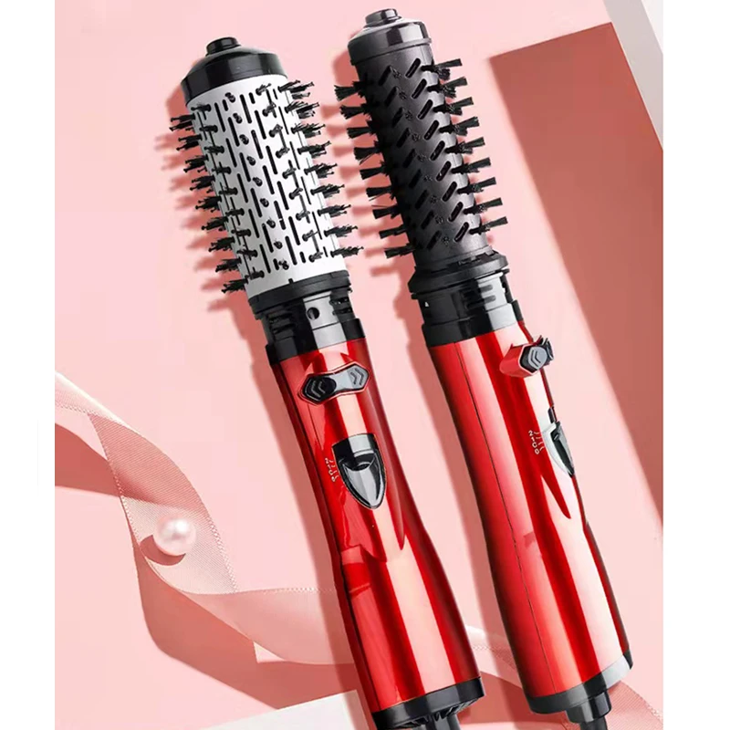 

2 In 1 Rotating Brush Hot Air Styler Comb Curling Iron Roll Styling Brush Hair Dryer Blow With Nozzles 2 Speed & 3 Heat Setting