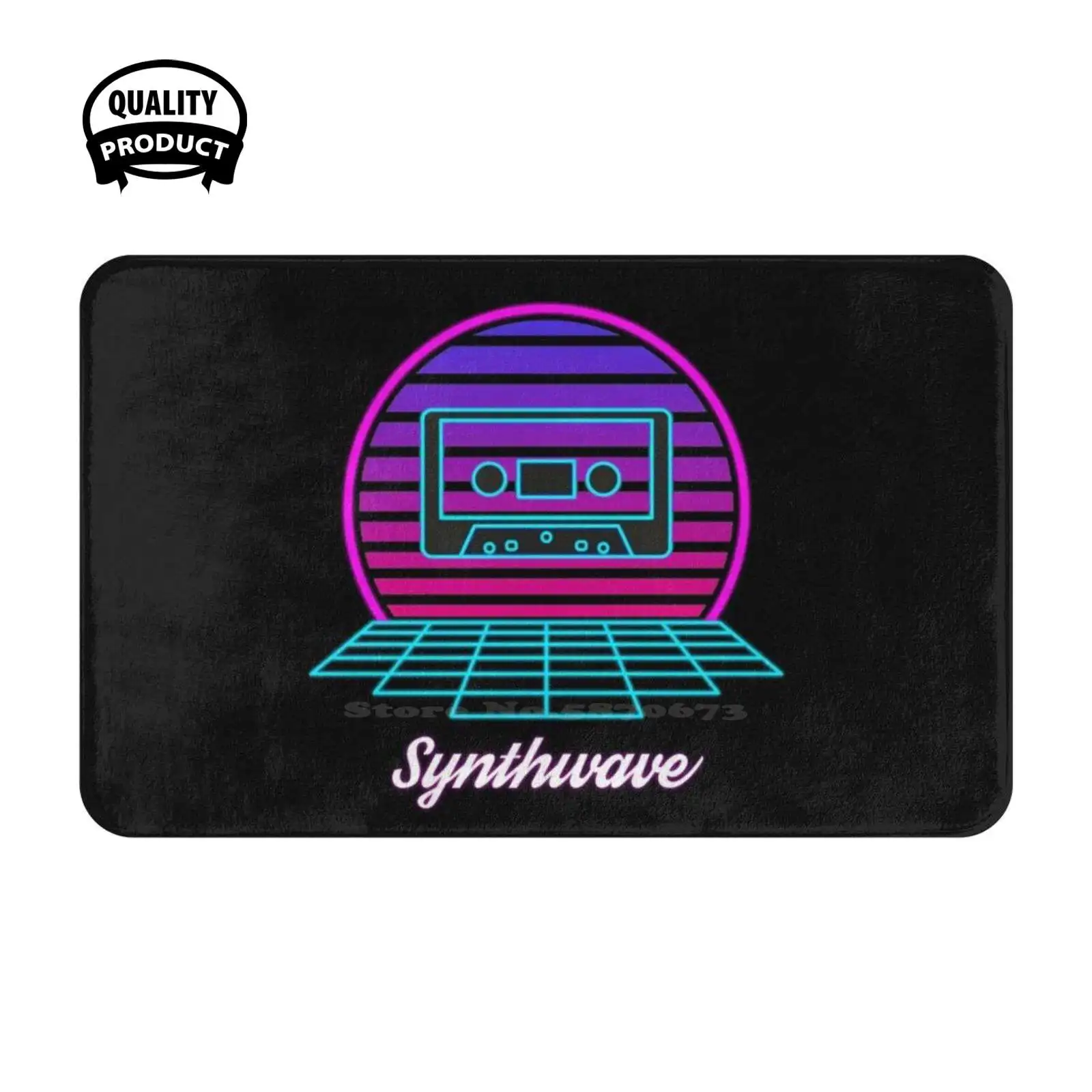 90S Sunset Cassette Tape In Outrun Synthwave Style Soft Cushion Home Carpet Door Mat Car Rug Cassette Tape Emotional Seapunk