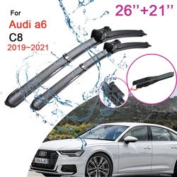 Car Front Windshield Wiper Blades for Audi A6 C8  2019 2020 2021 Rubber Wipers Snow Scraping Blade Frameless Silent Accessories