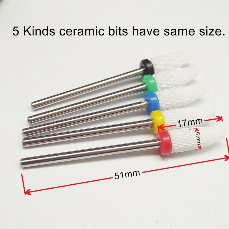 

1 piece Pro Ceramic Nail Drill Bit Rotary Burr For Electric Manicure Machines Pedicure Files Nail Salon Tools nail file buffer