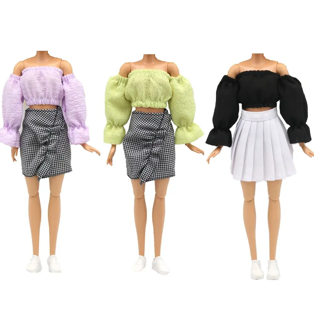 1Pc Cute Ruffles Doll Top Wrinkled T-shirt Short Skirt Casual Wear For  29cm Doll Clothes Accessories Fashion Dress Up Kids Gift