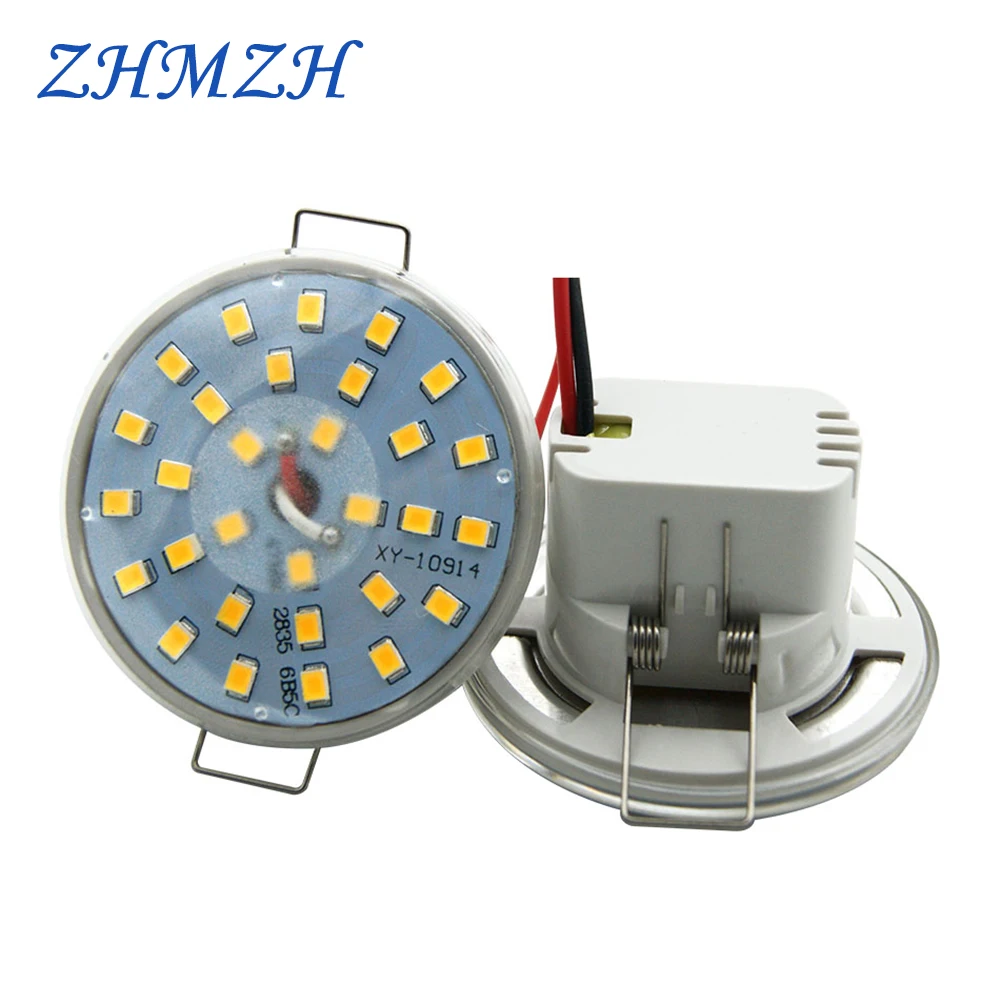 220V 110V bezpośrednie wtyczki LED typu Downlight zintegrowane światło puchar 3W 5W 6W reflektory LED okrągły sufit wpuszczany parasol LED żarówka