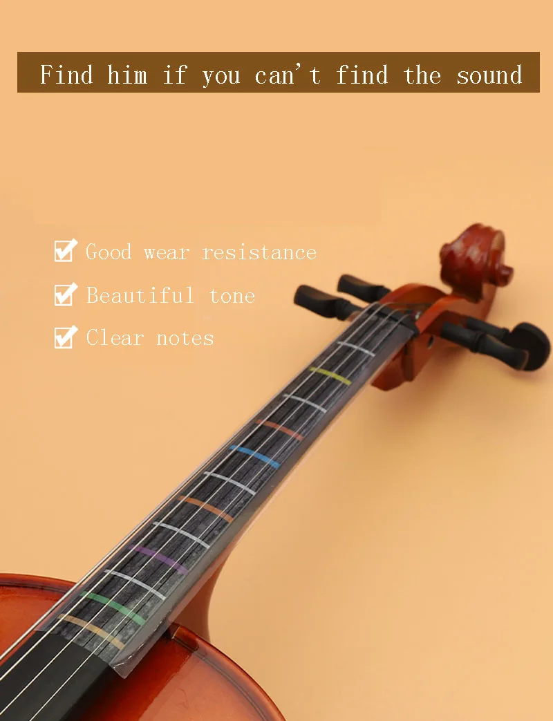 1pcFingerboard Stickers Cello Pitch Position Stickers Colorless Glue Finger Position Stickers Practice Trainer Scale Stickers