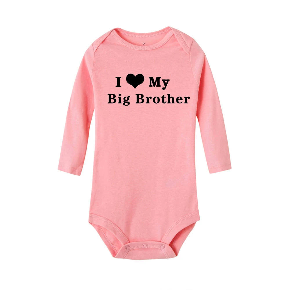 I Love My Big Sister Big Brother Funny Baby Bodysuit Long Sleeve Body Baby Girl  Infant Baby Boy Jumpsuit Clothes