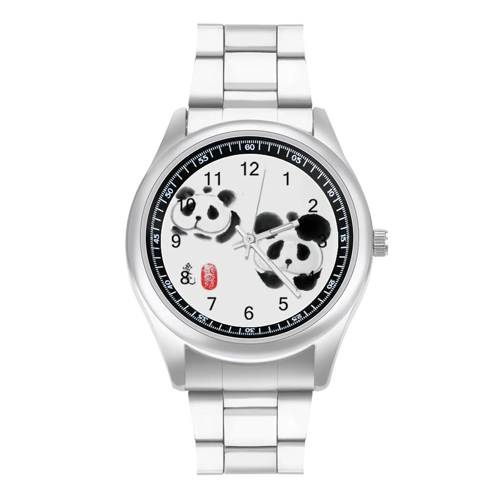 Panda Quartz Horloge Staal Foto Polshorloge Meisje Lente Vintage Hoge Kwaliteit Horloge