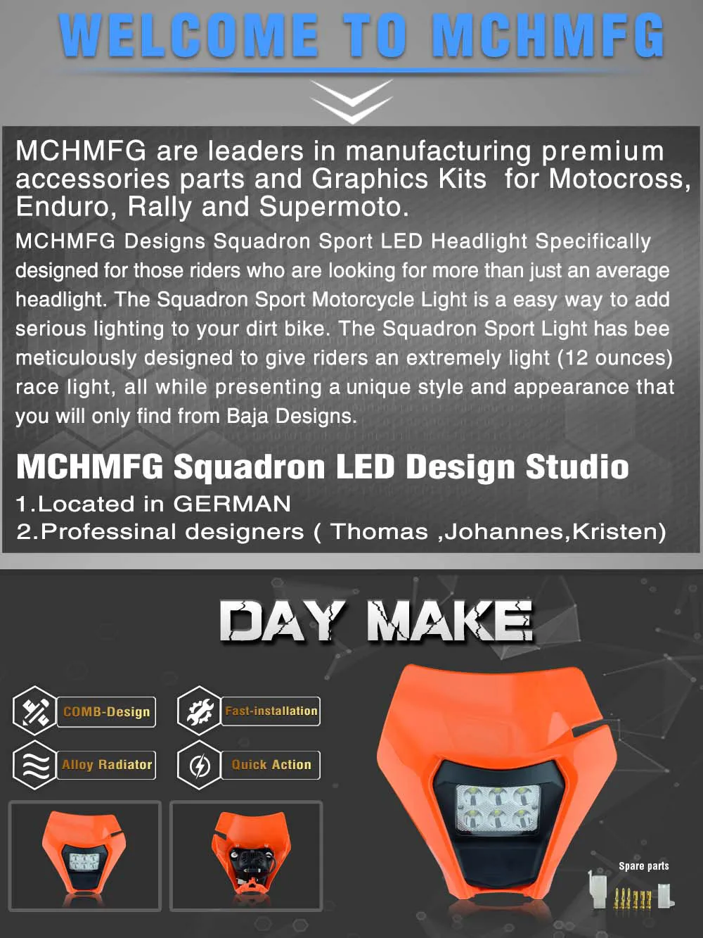 AliExpress MCHMFG Motorcycle Headlight Headlamp Supermoto Fairing For 2020-2023 KTM EXC SXF MX Dirt Bike Enduro Headlight Accessories