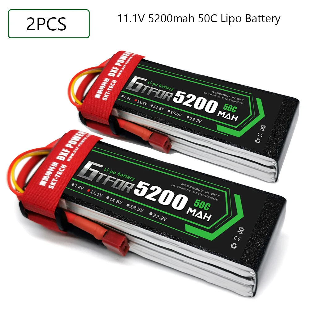 

GTFDR 3S 11.1V 5200mah 50C-100C Lipo Battery 3S XT60 T Deans XT90 EC5 50C For Racing FPV Drone Airplanes Off-Road Car Boats