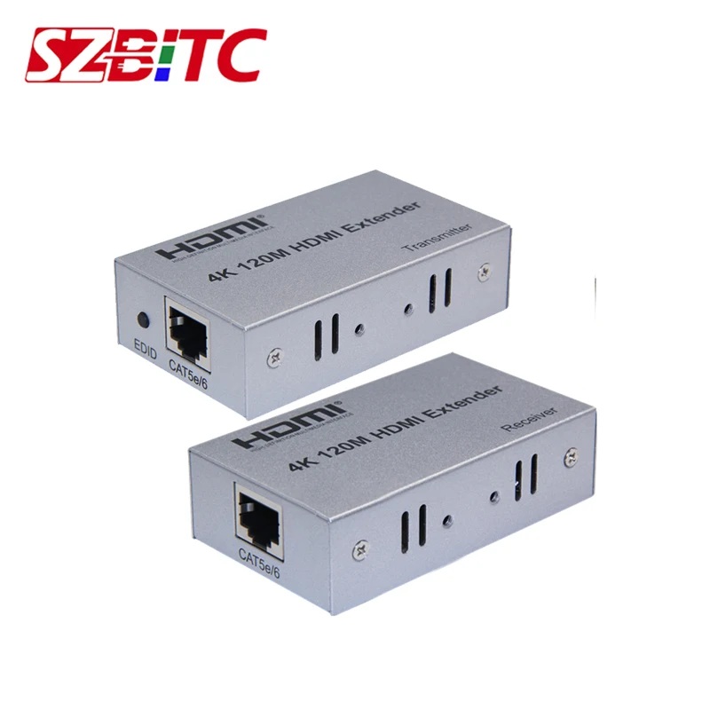 

SZBITC HDMI Extender 60M， 120M 4K2K Over CAT5e CAT6 RJ45 Ethernet LAN Network Cable Extension Splitter Transmitter Receiver