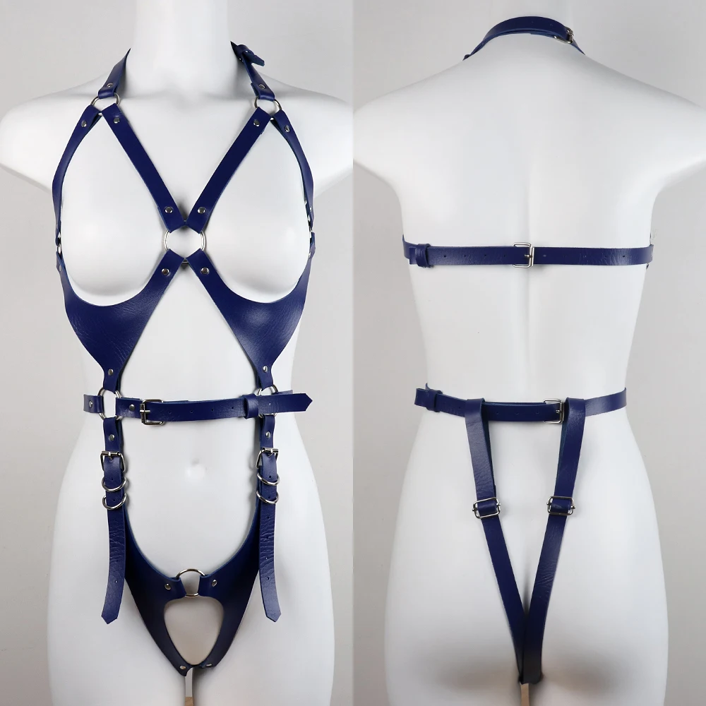 B.CYQZ-Body Bondage Sexy para mujer, arnés completo, medias Bdsm, lencería gótica, accesorios de cuero PU, tirantes, ropa interior Rave