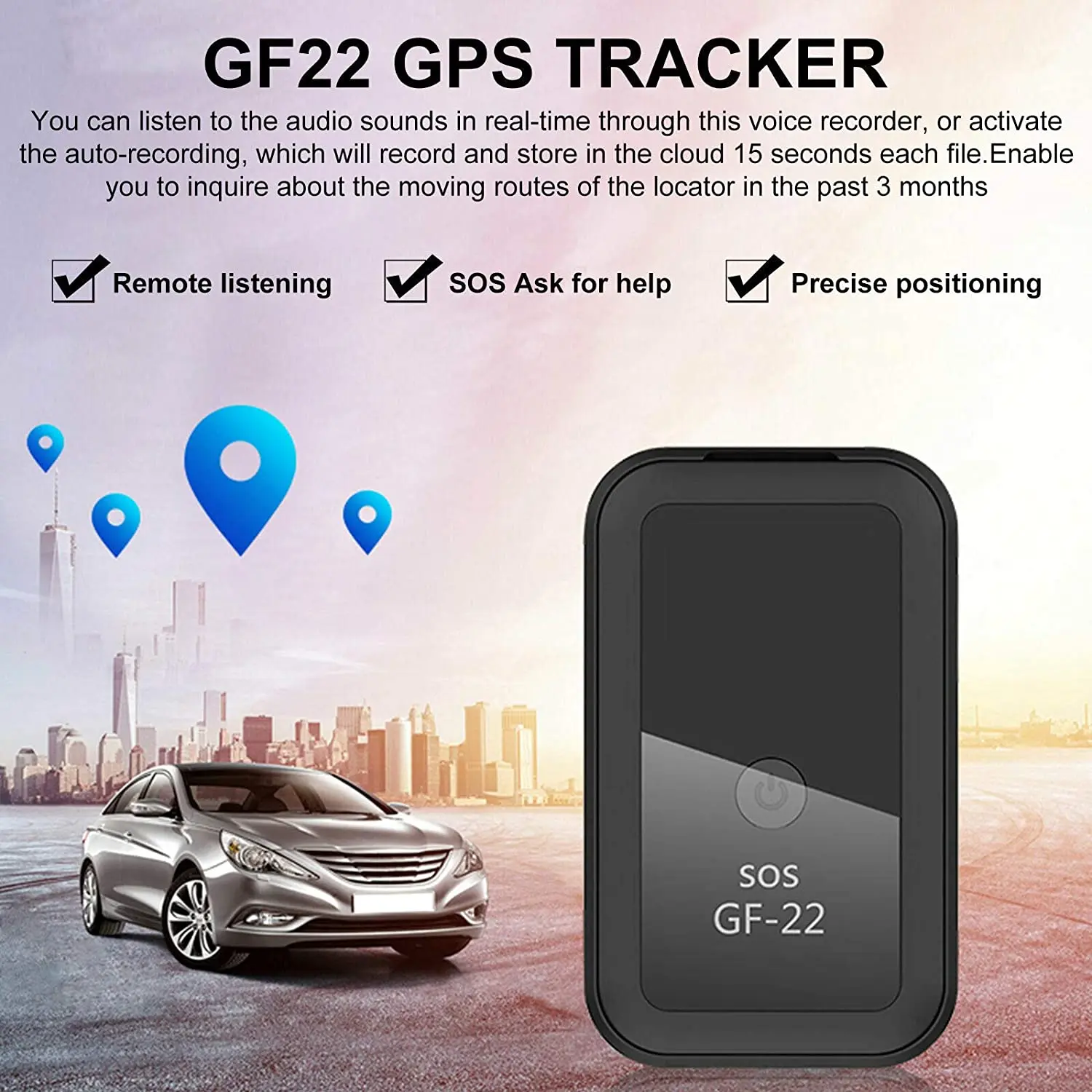 GF-22 GPS Tracker Realtime Locator GSM WiFi Tracking Device Fence Protection Magnetic Anti-Lost Tracking Device for Car Children