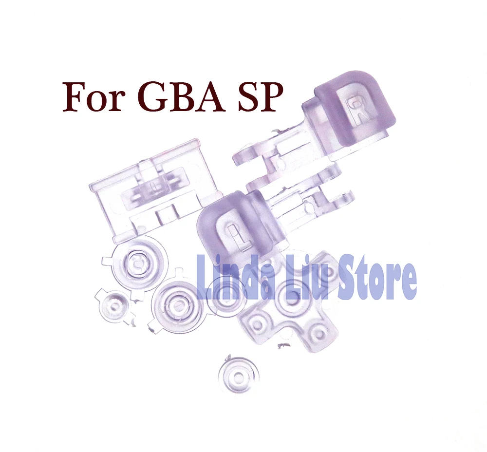 Transparent Control Keys Cross L/R ABXY Key Buttons for GBA SP Console Clear 50sets