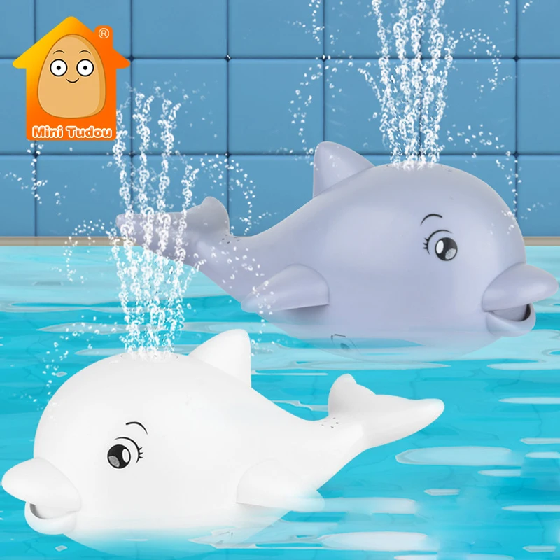 

Baby Bath Toy Spray Water Shower Electric Musical LED Light Dolphin Swimming Pool Bathing Rotating Ball Educational Toys For Kid