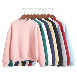 Suéter de terciopelo de Color sólido para mujer, chaqueta de estudiante, uniforme de béisbol, abrigos gruesos sueltos, cuello alto pequeño, otoño e invierno, nuevo, 2023