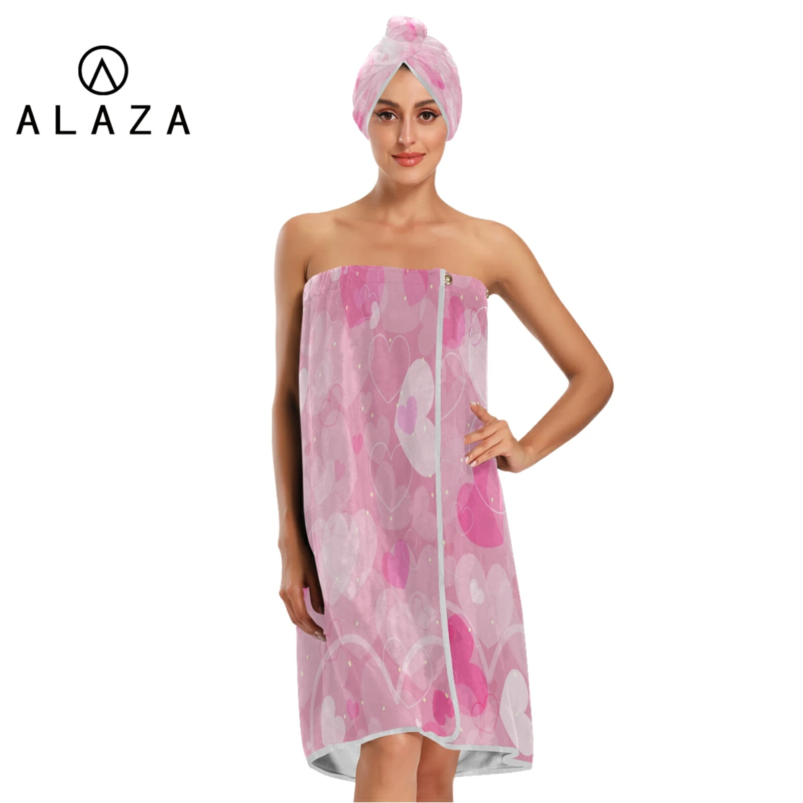 

Wearable Coral Fleece Bathrobe Woman Shower pink Heart Design Soft Bath Towel For Adult Home Textiles Bath Sauna Towels Bathroom
