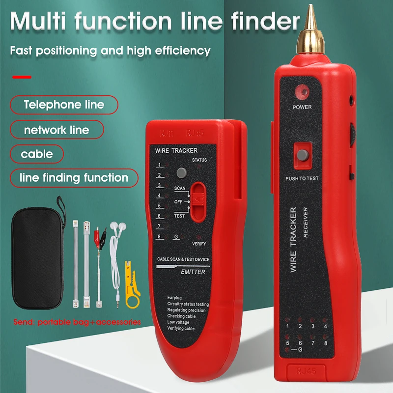 

RJ11 RJ45 Щипцы Cat5 Cat6 Тестер сетевого кабеля локальной сети Трекер телефонных проводов Доступны три цвета
