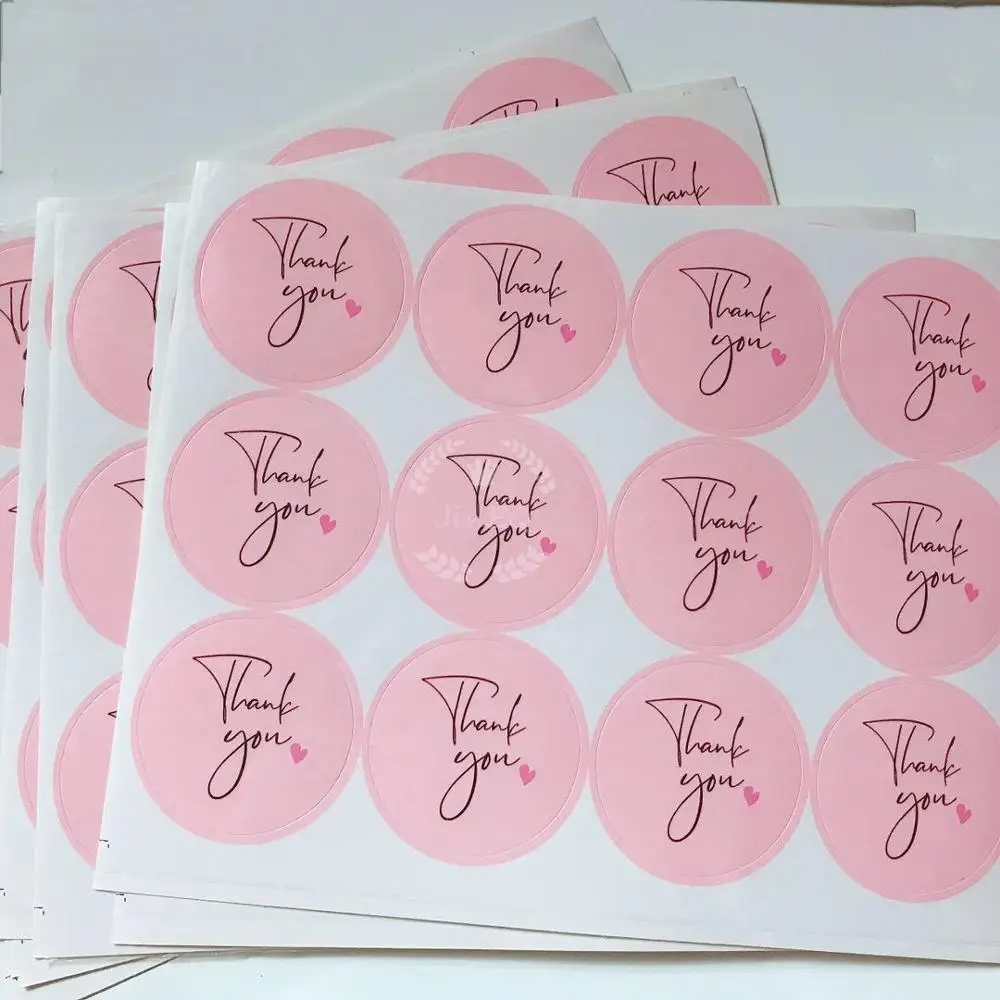 120pcs Thank You Stickers Pink Stickers for Company Giveaway Birthday Party Favors Labels Mailing Supplies Festival Stationery