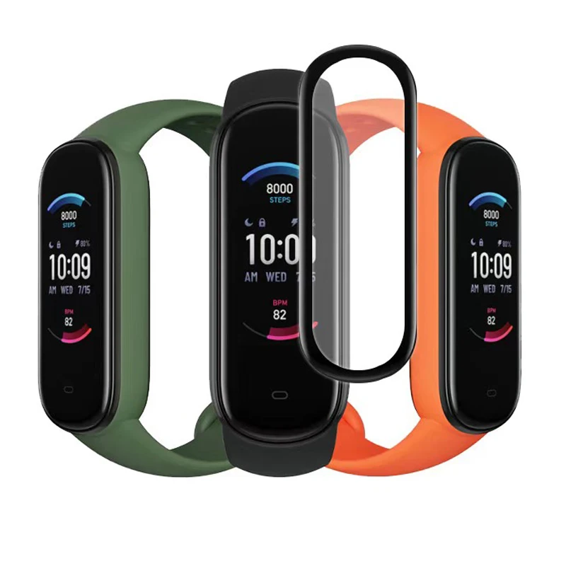 3pcs 3D ฟิล์มสําหรับ huami Amazfit band 5 ป้องกันหน้าจอนุ่มป้องกันฟิล์มสําหรับ huami Amazfit band 5 ฟิล์มสําหรับ huami Band 5