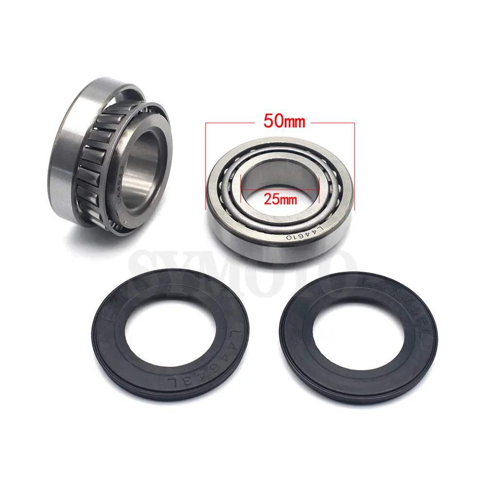 Motorcycle Bearing CONE L44643 Steering Head Bearing With Seal For Harley Touring Sportster 883 1200 XL Dyna Softail ALL 25x50mm