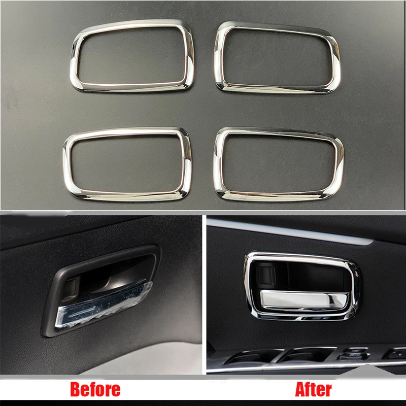 For Mitsubishi ASX ABS Chrome trim Internal handle bowls decoration ring Sticker 4 pcs / lot auto Accessories