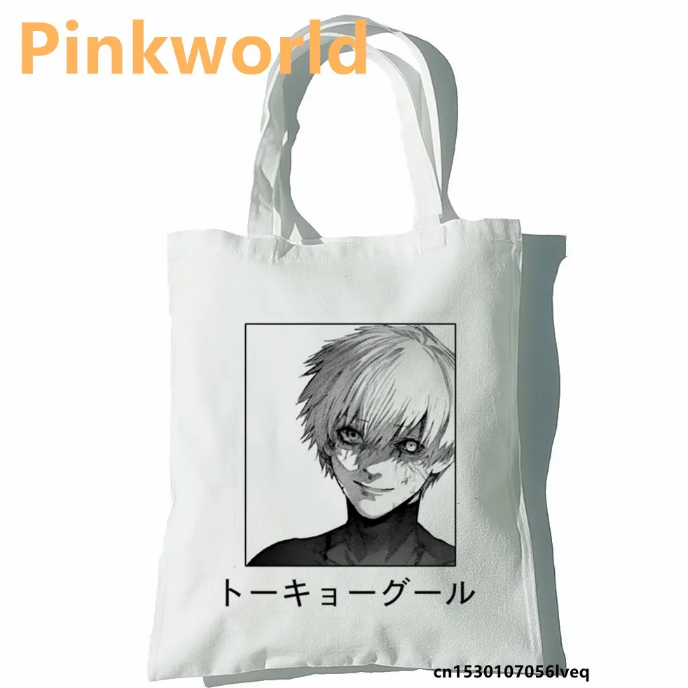 Bag Japanese Anime Tokyo Ghoul Print Cool Shopper Bag Shopper Black White Women Fashion shopper shoulder bag Tote bag,Drop Ship