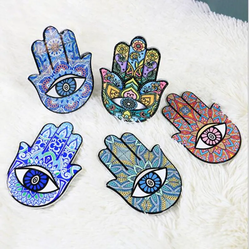 5PCS/Lot Creative Hand of Fatima With Eyes Mug Coaster Ceramic Heat-resistant Cup Coasters kitchen Table Placemats Coasters