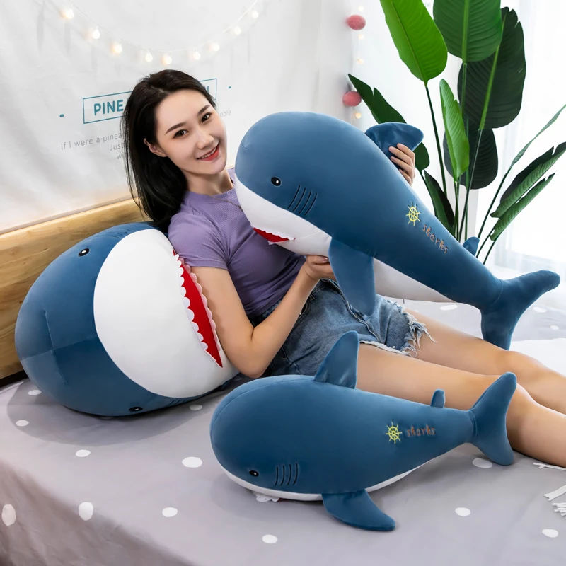 cartoon shark plush toy very soft shark doll Christmas gift b2800