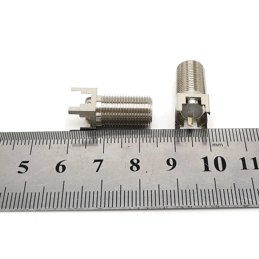 F-Typ-Buchsenstecker mit Ständer für Leiterplattenmontage, gerader CATV-HF-Koaxialstecker, 10 Stück/Lot – Detail 7